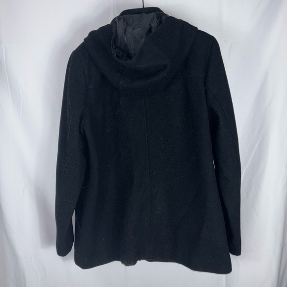 Merona Coat Wool Blend Toggle Zipper Long Sleeve Lined Winter Duffle Coat Hood - Picture 5 of 8